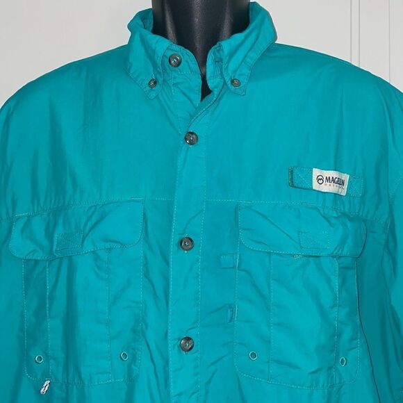 Magellan “Laguna Madre” green nylon fish gear short sleeved shirt - Picture 2 of 10